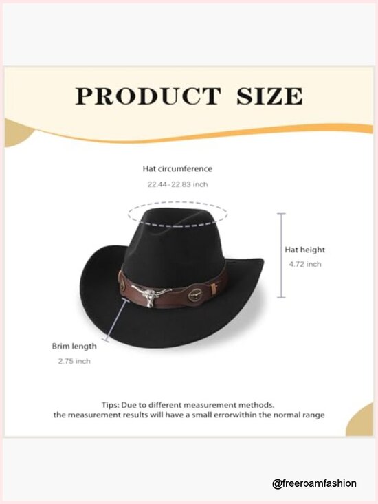 Shapeable Wide Brim Felt Cowboy Hat for Women Men Costume Party main image 6